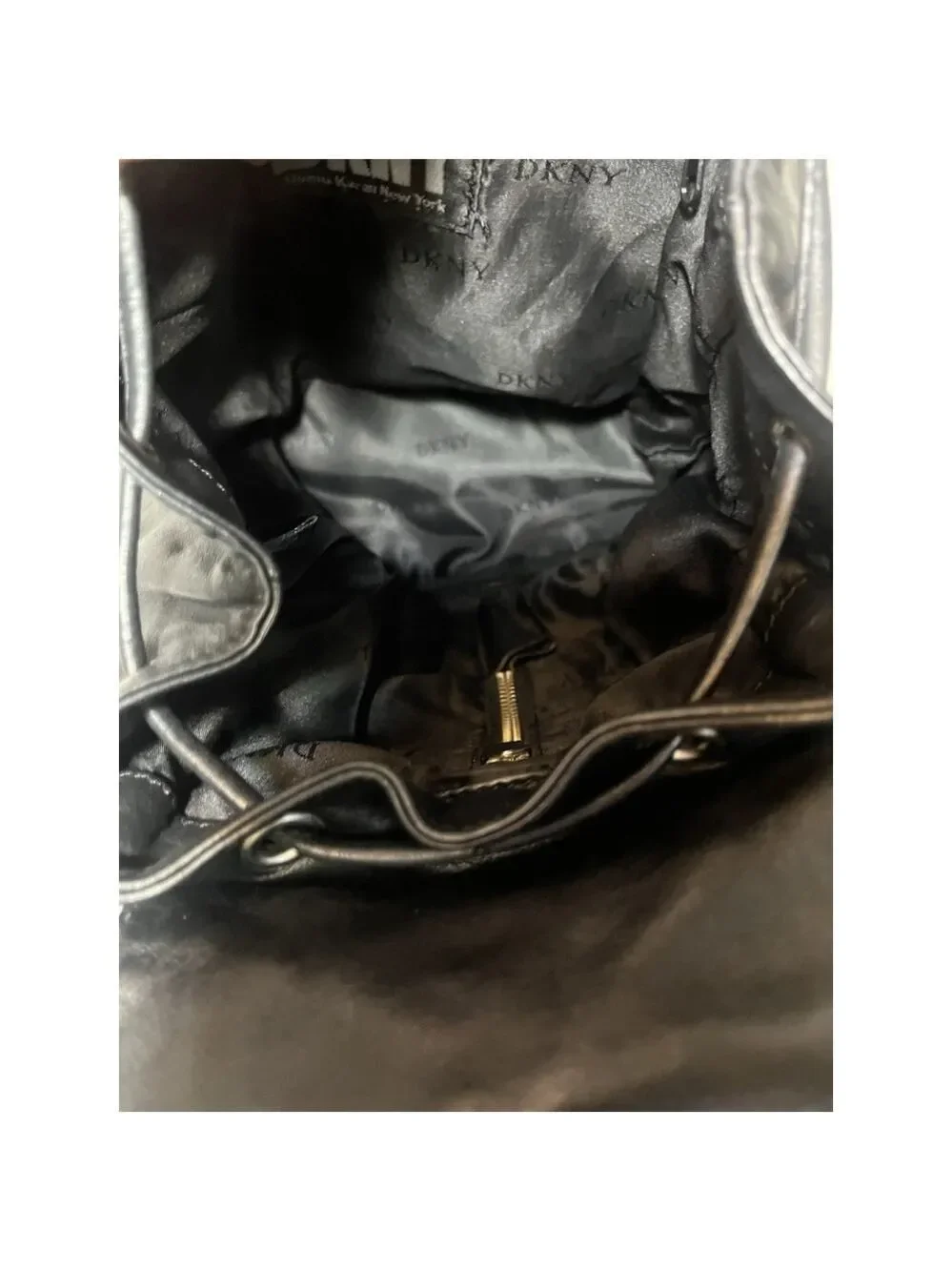 vintage DKNY Donna Karan leather backpack Y2K